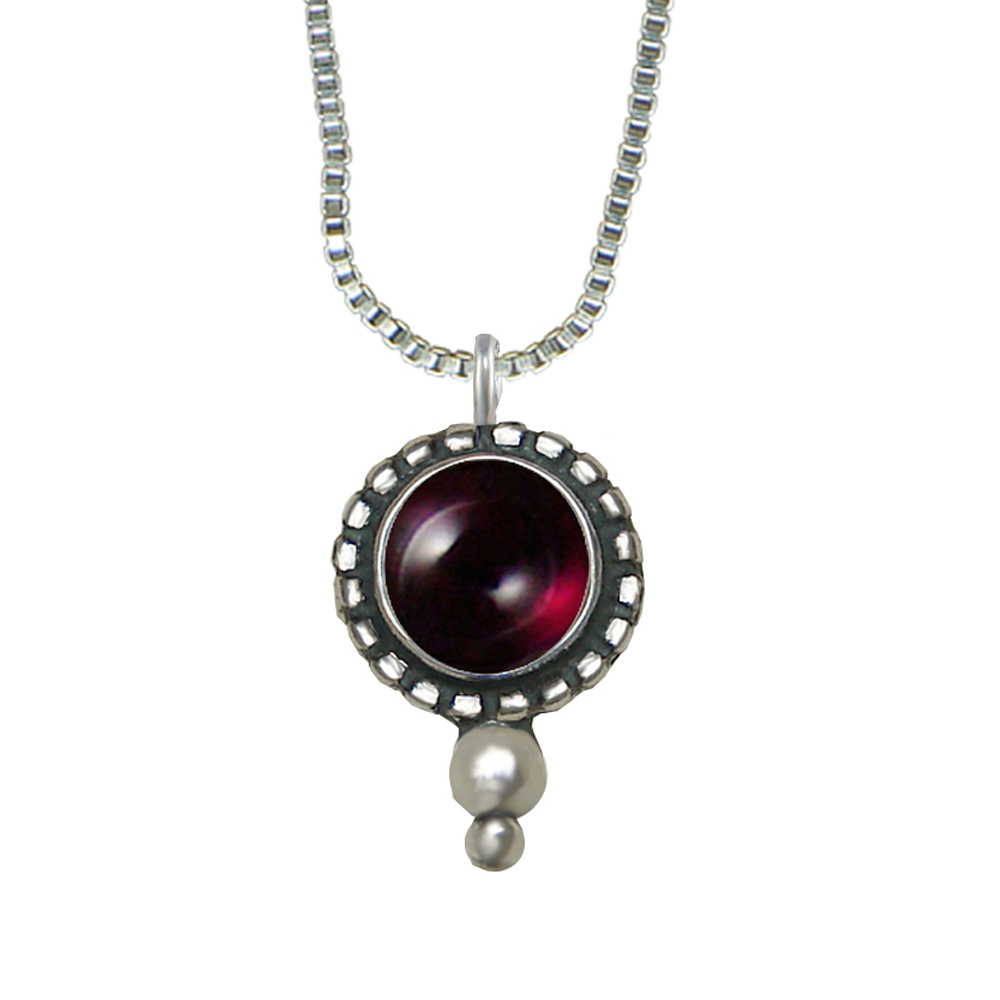 Sterling Silver Little Garnet Pendant Necklace